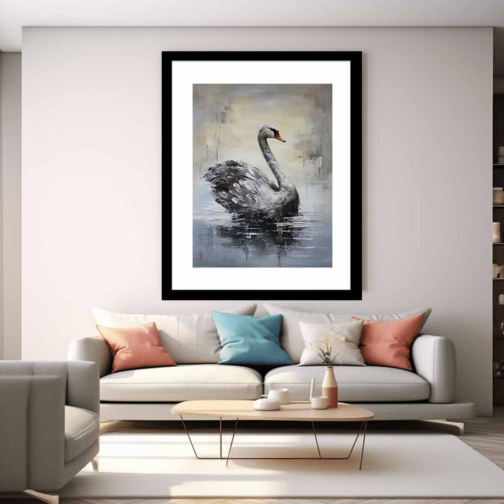 Modern Art Painting Grey Bird  