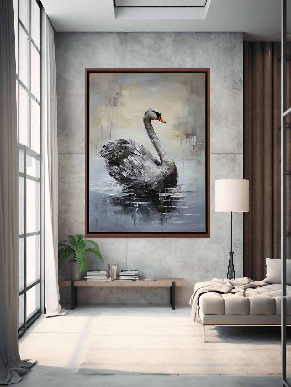 Modern Art Painting Grey Bird