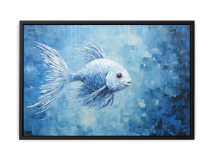 Modern Blue Fish Art Canvas Print