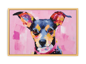 Pink Dog Streched canvas