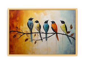 Birds On wire Streched canvas