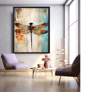 Vinatge Dragonfly Painting