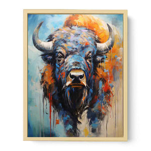 Modern Buffalo Art Painting Framed Print