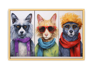 Animal with Glasses Streched canvas