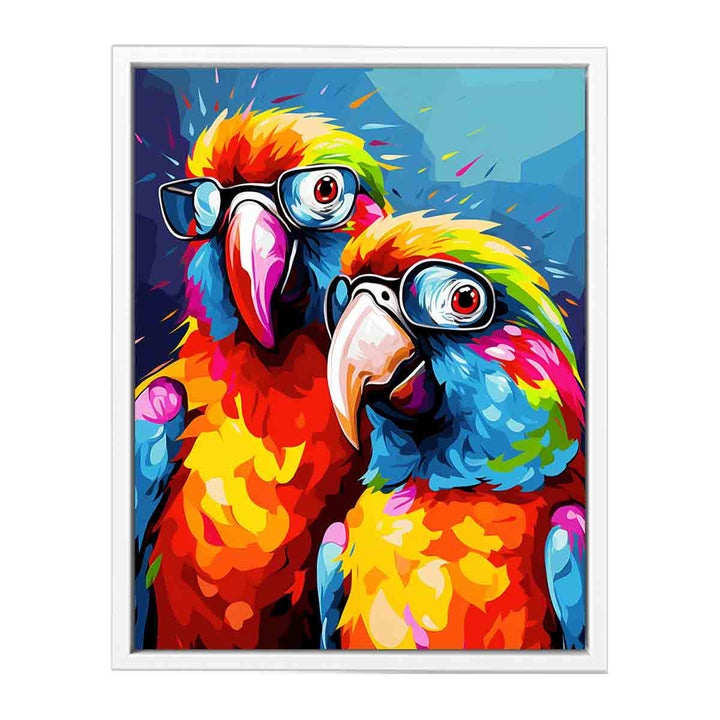 Two Parrot Modern Art Painting Canvas Print