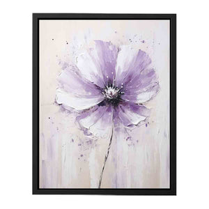 Flower White Purple Art Painting Canvas Print