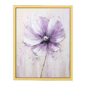 Flower White Purple Art Painting Streched canvas
