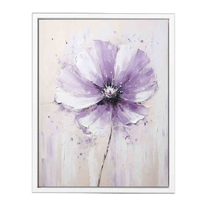 Flower White Purple Art Painting Framed Print
