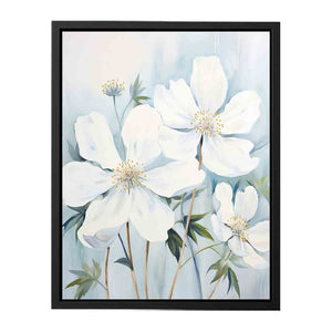 White Flowers Painting Canvas Print