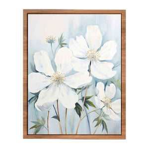 White Flowers Painting Poster