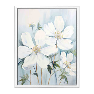 White Flowers Painting Framed Print
