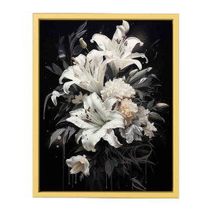 White Flowers Painting Streched canvas