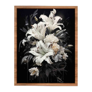 White Flowers Painting Poster