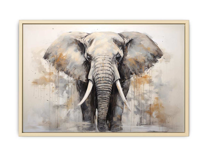 Grey Elephant Art Painting Framed Print