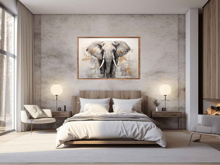 Grey Elephant Art Painting 