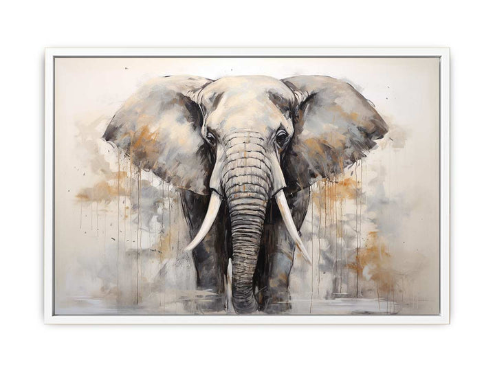 Grey Elephant Art Painting Canvas Print