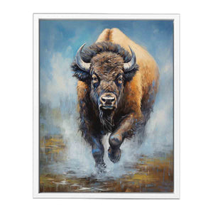 Running Bull Framed Print