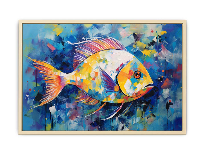 Blue Fish Modern Art Framed Print