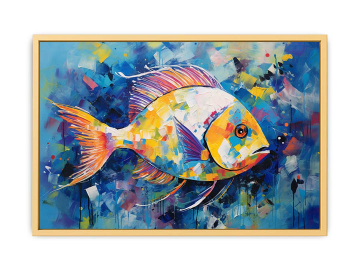 Blue Fish Modern Art  Poster