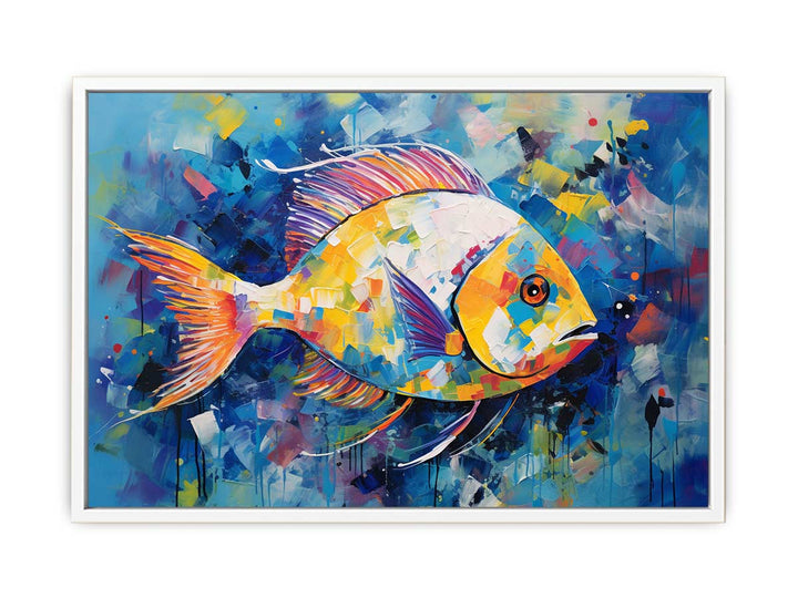 Blue Fish Modern Art Canvas Print