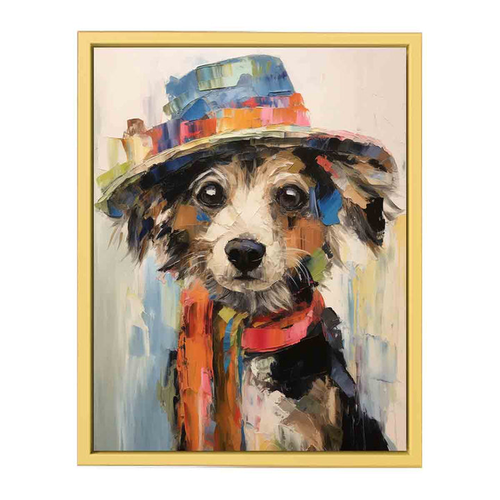 Dog Wearing Hat Modern Art  Poster