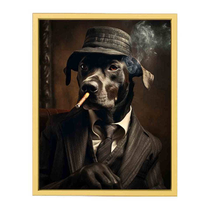 Black Dog Smoking Art  Poster