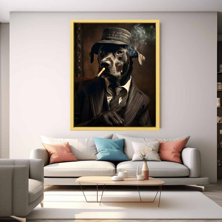 Black Dog Smoking Art 