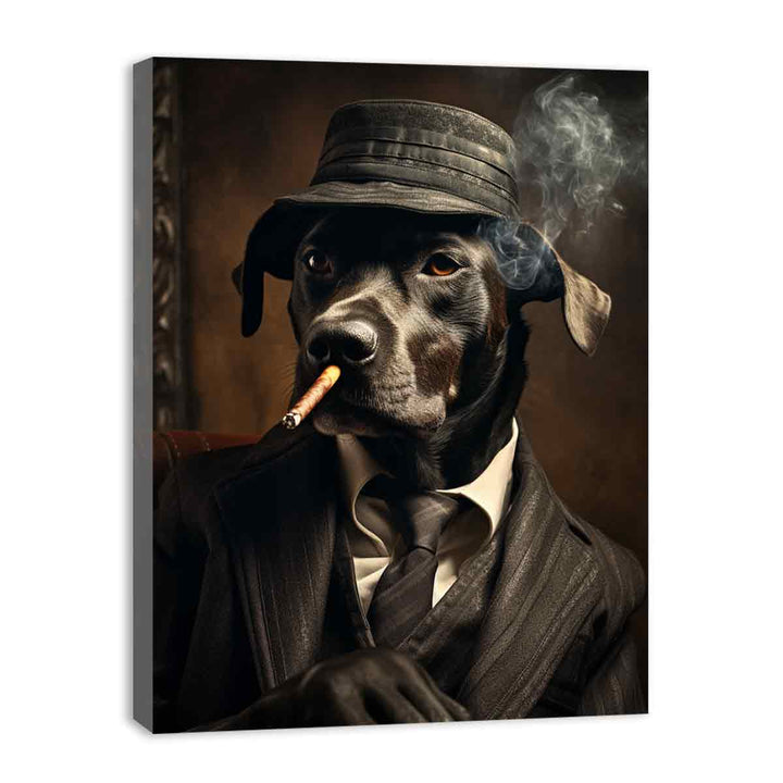 Black Dog Smoking Art 