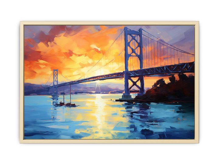 Modern Bridge Tower Art Painting Framed Print