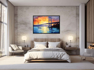 Sunset Bridge Painting