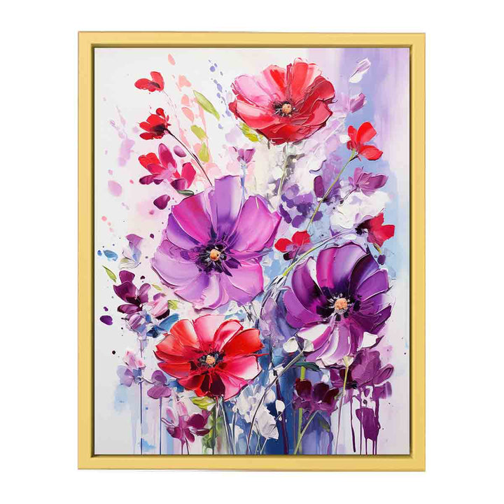 Flowers Painting On Canvas  Poster