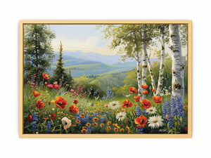 Beautiful Landscape Painting Of Flowers Streched canvas