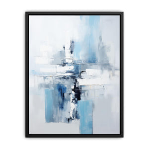 Blue Grey Abstract Painting Canvas Print