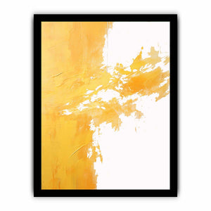 Yellow abstract brushstroke canvas art for modern living room decor.
