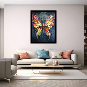Colourful butterfly canvas art for whimsical bedroom and nursery decor.