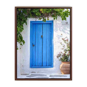 Blue Mediterranean door photograph for fresh coastal entryway decor.