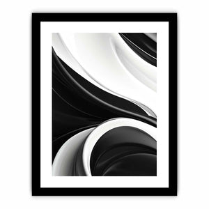 Black and white abstract canvas art for sleek modern living room decor.