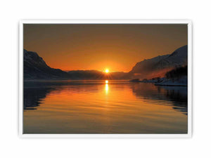 Midhnight Sun in Norway Framed Print