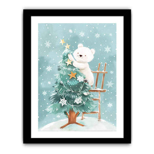 Christmas Teddy Art Print