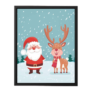 Santa & Reindeer Painting