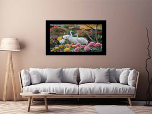 Cranes and Chrysanthemums