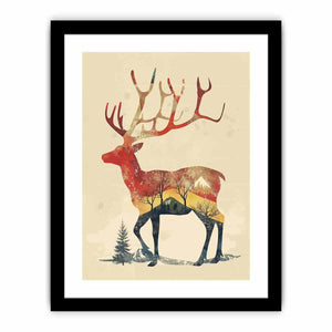 Retro Reindeer Art Print