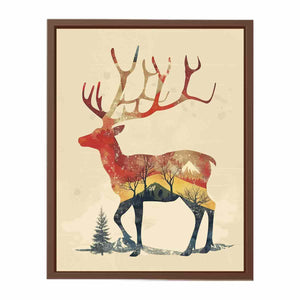 Retro Reindeer Poster