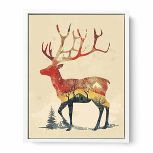 Retro Reindeer Framed Print