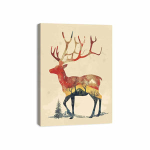 Retro Reindeer Canvas Print