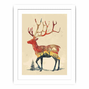 Retro Reindeer Streched canvas