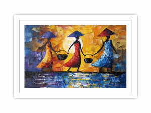 3 African women Streched canvas