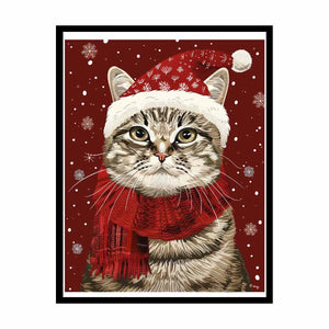 Festive Cat Painting