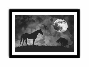 Horse & Moon Art Print