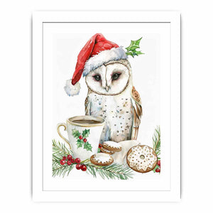 Festive Owl Streched canvas